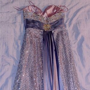 Elegant Pink and Purple Sequin Dress